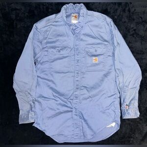 Carhartt FR ATPV 8.7 L/S Navy Blue Button Down M Shirt FRS003 Double Pocket